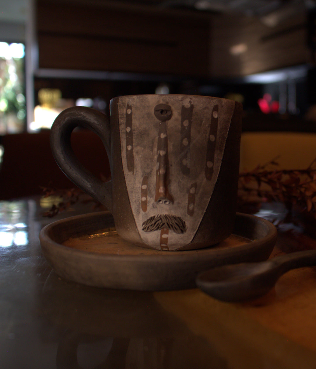 Taza guardián con plato esmaltado