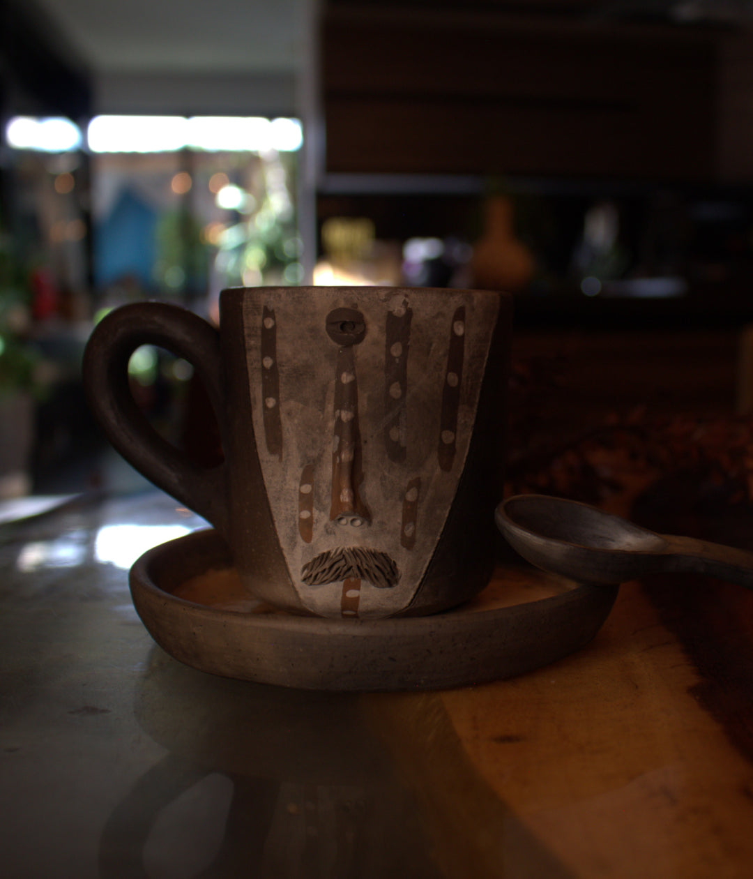 Taza guardián con plato esmaltado