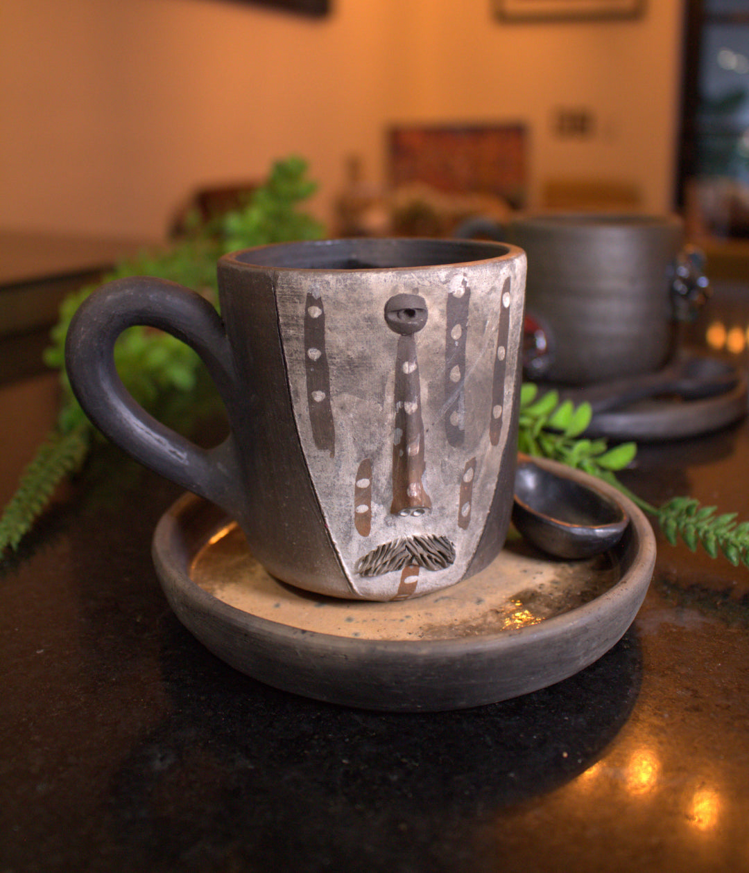 Taza guardián con plato esmaltado